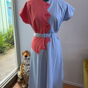 Astro Bettie Sawtooth Button-Down Dress M-L